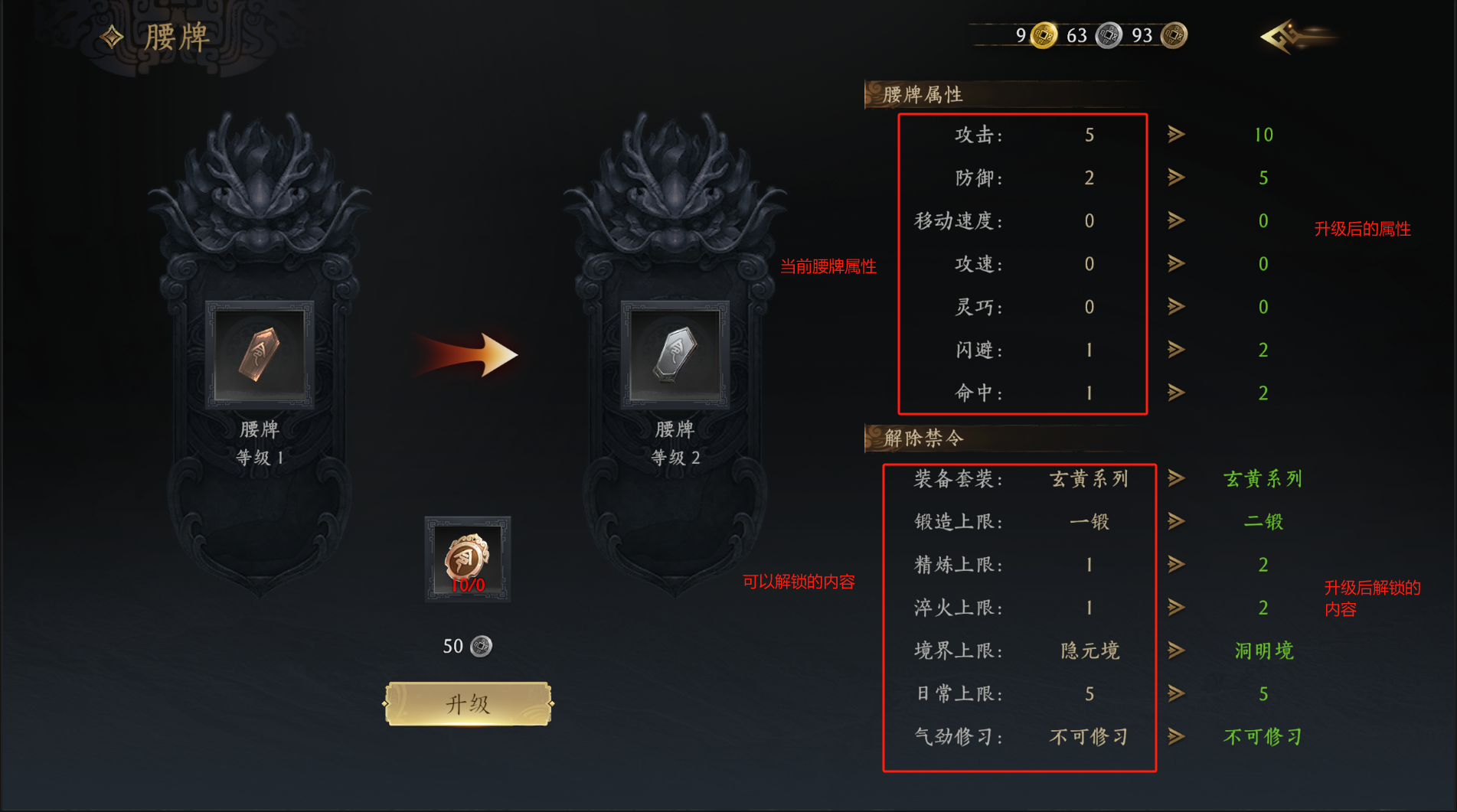 腰牌等级示意图