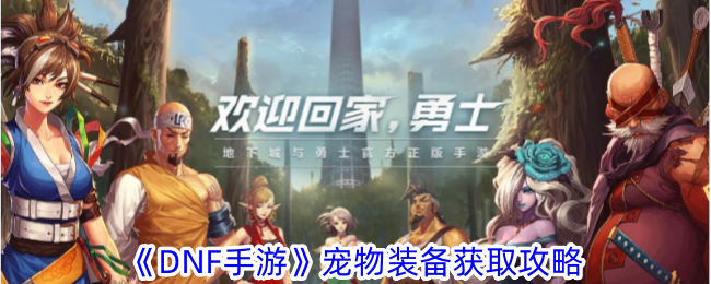 如何获得手游中的宠物装备