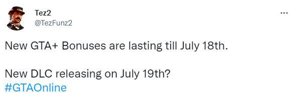 疑《GTAOL》新DLC内容将至 ;网传或于7月19日公开