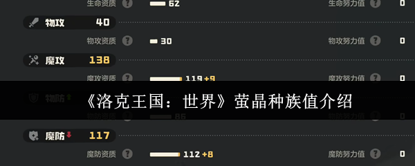 《洛克王国：世界》萤晶种族值详解